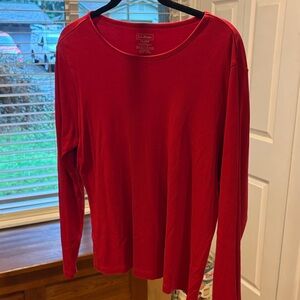L.L. Bean Women's Long Sleeve Red Tee